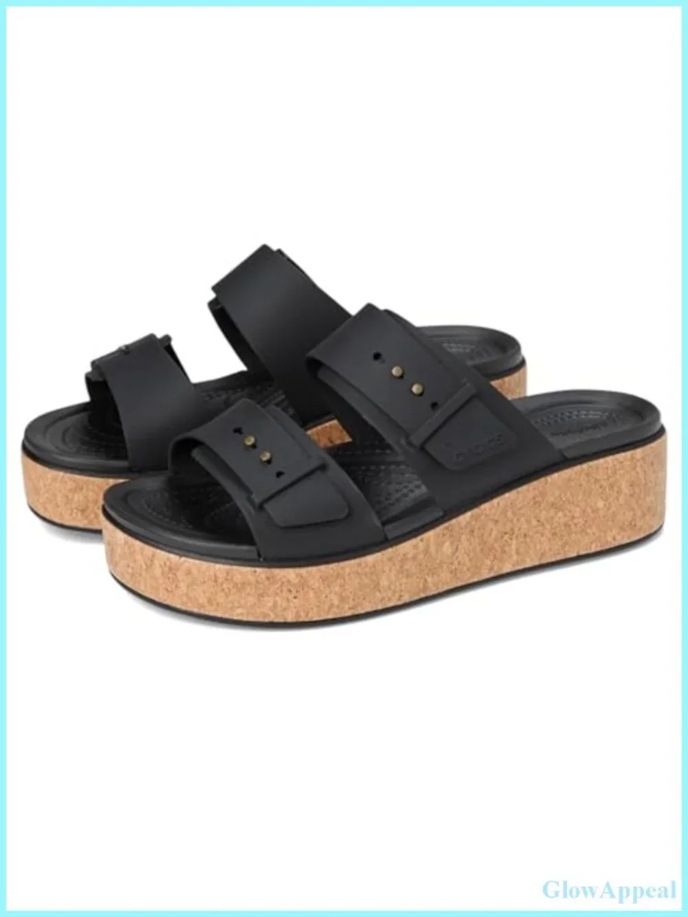 Crocs Brooklyn Cork Buckle Platform Sandals LiteRide Comfort Slip-On